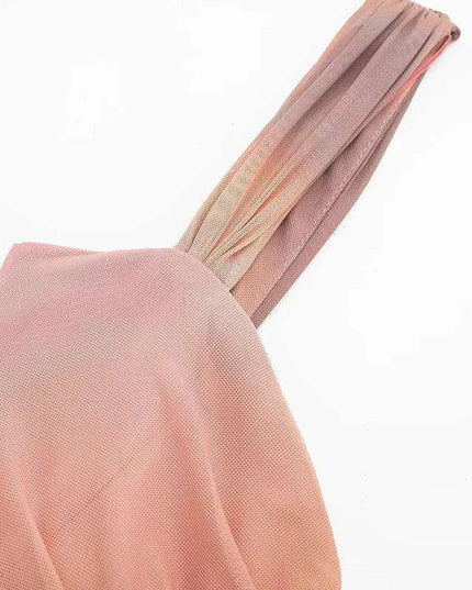 Chic Backless Mini Dress with Vibrant Tie Dye and Ruffles - Must-Have for Summer Parties