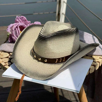 Vintage-Inspired Thick Straw Cowboy Hat
