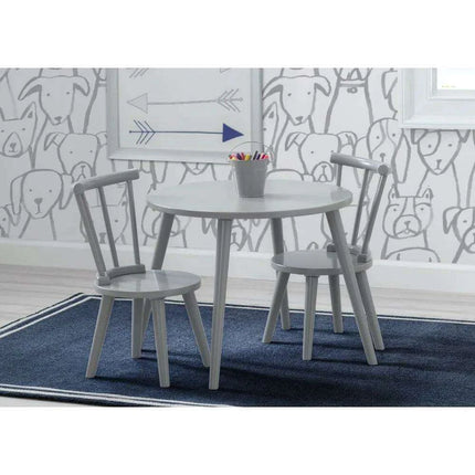 Kids' Artistic Play Wooden Table and Chair Set - Safe Certified Modern Grey Design