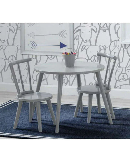 Kids' Artistic Play Wooden Table and Chair Set - Safe Certified Modern Grey Design