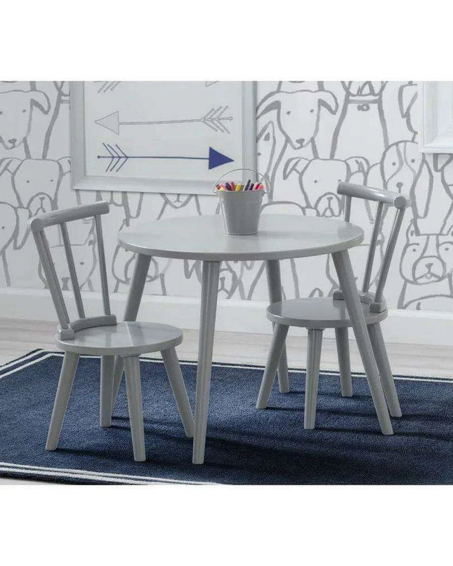 Kids' Artistic Play Wooden Table and Chair Set - Safe Certified Modern Grey Design