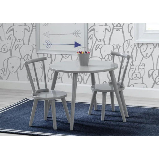 Kids Wooden Table and Chair Set - Perfect for Creative Activities, Certified for Safety, Sleek Grey Finish