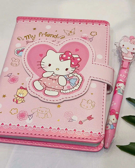 Sanrio Style Stationery Set - Adorable Hello Kitty & Cinnamoroll Planner with Cute Pen for Effortless Organization