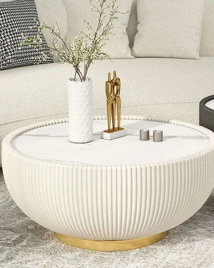 Stylish Scandinavian Round Coffee Table - Contemporary Minimalist Design for Sophisticated Interiors