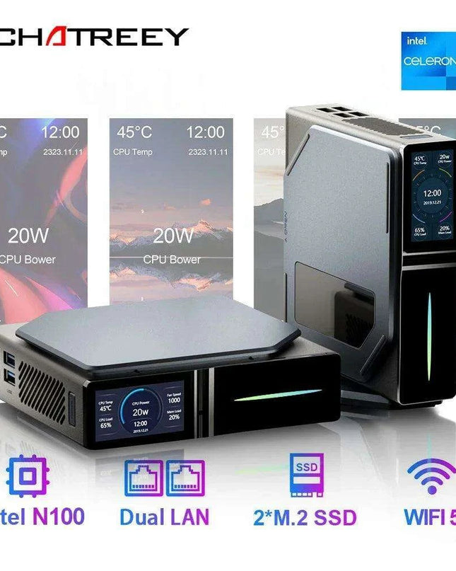 Ultimate Intel Alder Lake Mini PC: Dual SSD Storage, 4K Visuals, Windows 11 & Custom RGB Lighting