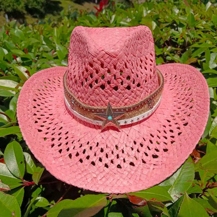 Vintage-Inspired Thick Straw Cowboy Hat