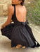Elegant White Cotton Backless Dress with Oversized Bow - Effortless Sophistication for Any Occasion