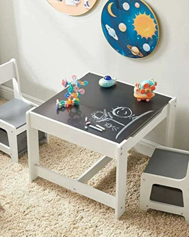Versatile 3-in-1 Children's Wooden Activity Table Set with Hidden Storage - Ideal for Learning and Play