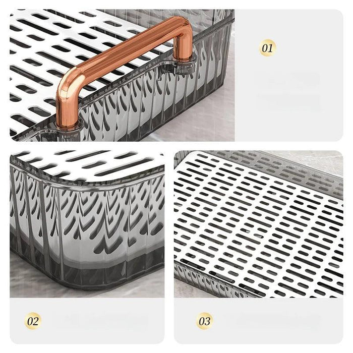 Elegant Multi-Purpose Plastic Tea Serving Tray with Handles for Home and Dining Use