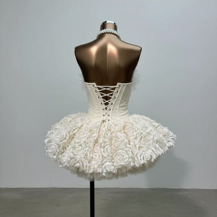 Women’s 2026 Floral Tulle Corset Ballet Dress Strapless Tiered Ruffle Lace-Up Spring Summer Beach Party Evening Dress women-s-2026-floral-tulle-corset-ballet-dress-strapless-tiered-ruffle-lace-up-spring-summer-beach-party-evening-dress