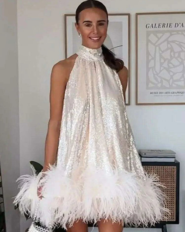 Glistening Sequin Mini Dress - Ideal for Chic Evening Events