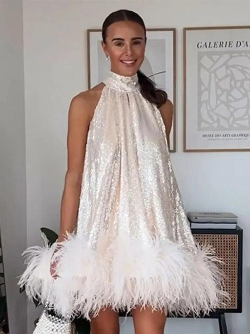 Glistening Sequin Mini Dress - Ideal for Chic Evening Events