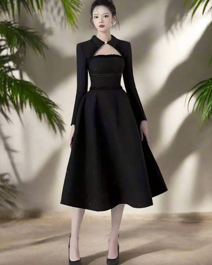 Elegant Strapless Cut-Out Evening Gown with Luxurious Diamond Details