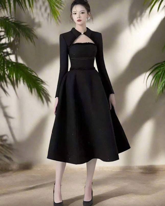 Elegant Strapless Cut-Out Evening Gown with Luxurious Diamond Details