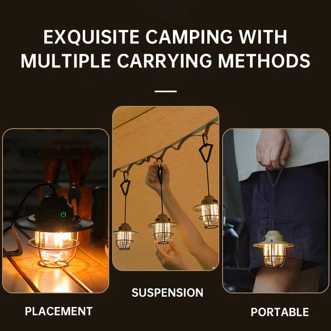 Vintage Rechargeable Camping Light – Portable LED Lantern