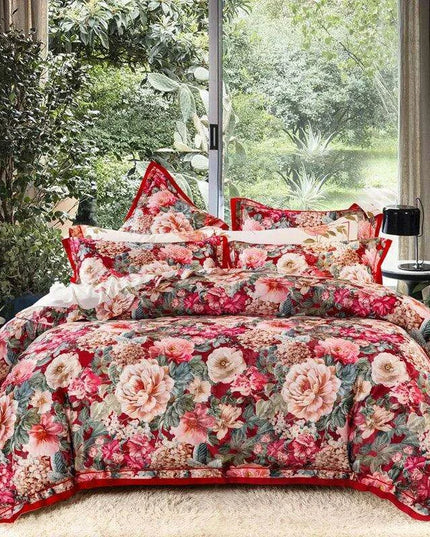 Elegant European Vintage Floral Jacquard Cotton Bedding Set for Weddings with Duvet Cover and Sheet Choices