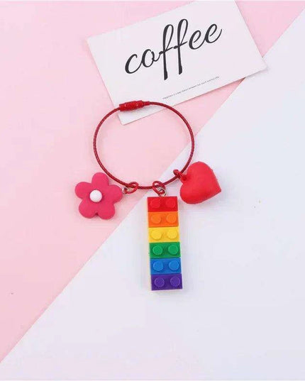Prideful Spectrum Brick Keychain - Colorful Accessory for LGBTQ+ Celebration
