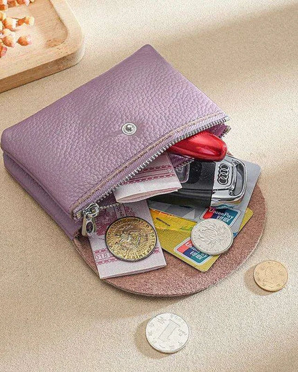 Chic Soft Leather Coin Purse Wallet - Select from Compact or Spacious Styles with Single or Double Compartments