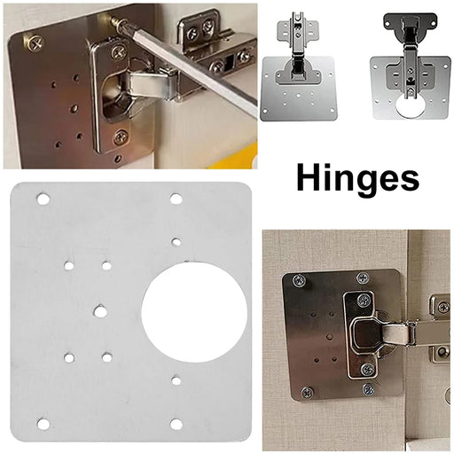 Stainless Steel Hinge Repair Plate for Easy Cabinet and Wardrobe Door Fixes