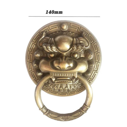 Lenth 190mm Brass Large Antique Lion Door Knocker Lionhead Doorknocker
