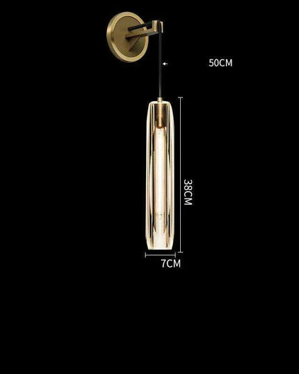 Luxurious Copper Finish Crystal Water Droplet LED Wall Light - Nordic Modern Design