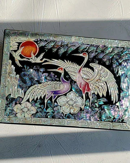 Elegant Mother of Pearl Floral Jewelry Organizer