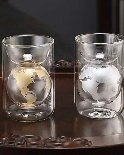 Artisan Crafted Double-Walled Glass Cup for Chic Home & Office Enjoyment
