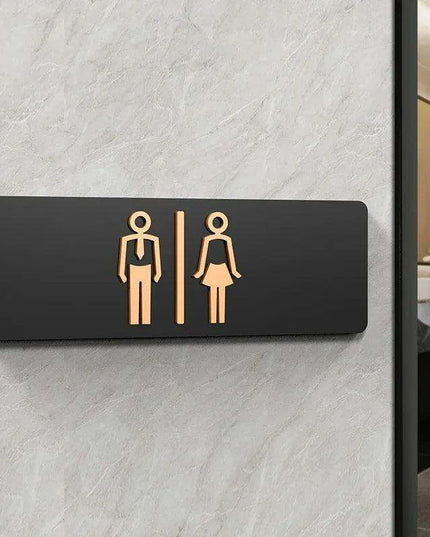 Sleek Acrylic Restroom Signs: Modern Directional Set for Men's and Women's Bathrooms