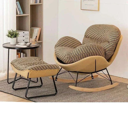 Plush Velvet Nordic Rocking Chair - Elegant Lounge Seating for Ultimate Relaxation