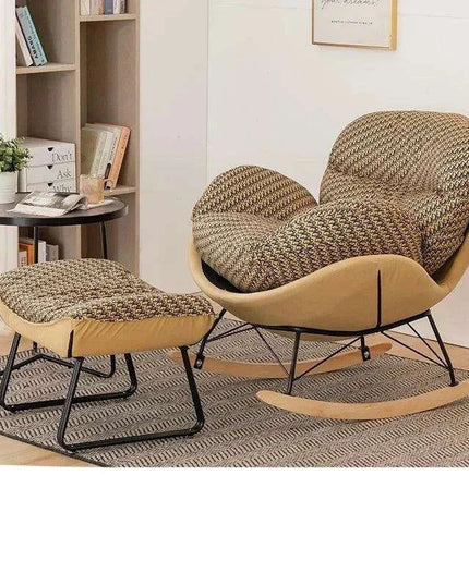 Plush Velvet Nordic Rocking Chair - Elegant Lounge Seating for Ultimate Relaxation