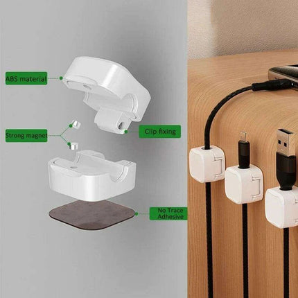 Magnetic Cable Organizer with 360° Rotating Clamp System