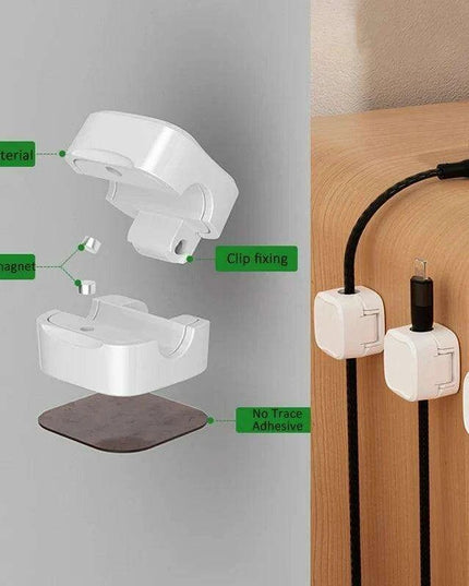 Magnetic Cable Organizer with 360° Rotating Clamp System