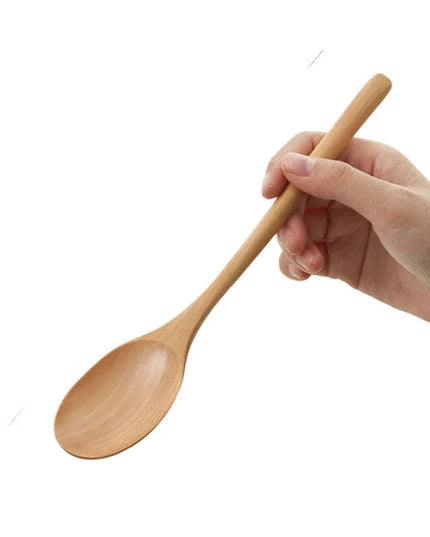 Elegant Japanese Artisan Wooden Soup Spoon with Extended Handle for Fine Dining