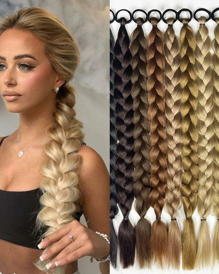 Chic Transformation: 24-Inch Long Twist Braid Ponytail Extensions for Effortless Elegance