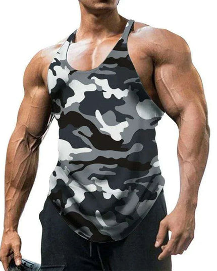 Men's Camo Sleeveless Fitness Tank Top - Ultimate Summer Workout Vest