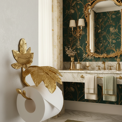 Copper Leaf Wall-Mounted Tissue & Napkin Holder