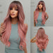 30-Inch Brown Wavy Synthetic Wig with Bangs - Perfect for Parties and Themed Events