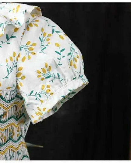 Adorable Floral Smocked Dress for Toddler Girls - Crafted with Love in Spanish Boutique Style A1335