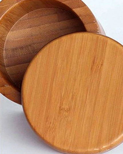 Bamboo Salt Box Organizer with Magnetic Swivel Lid - Stylish Kitchen Essential