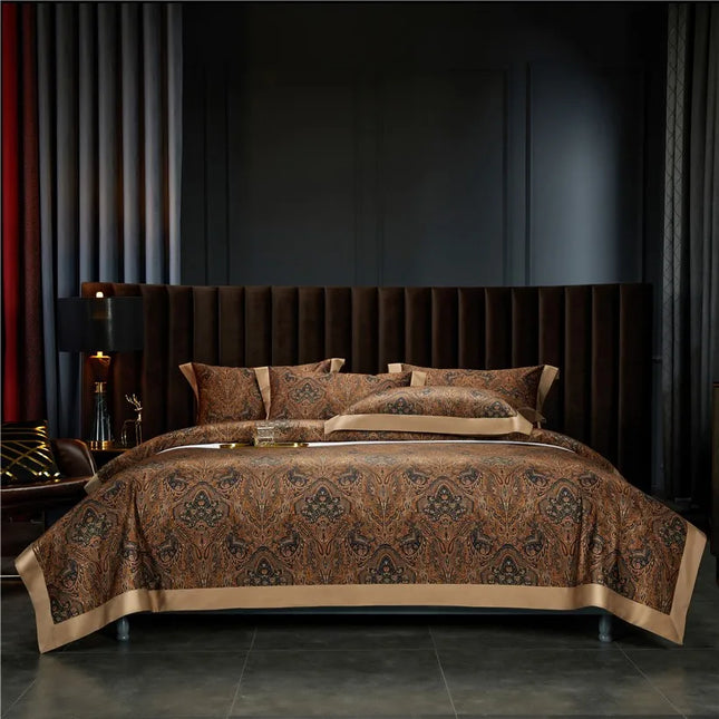 1000TC Egyptian Cotton Boho Duvet Cover Set – 4 Pcs, 7 Patterns, Queen to King