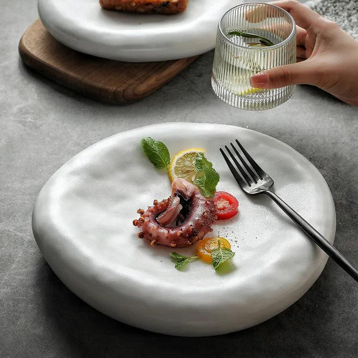 Artistic Japanese Ceramic Plate Set for Sophisticated Dining Moments