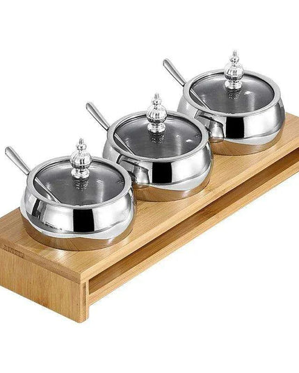 Stainless Steel Spice Storage and Oil Sprayer Set - Essential Organizer for Culinary Lovers