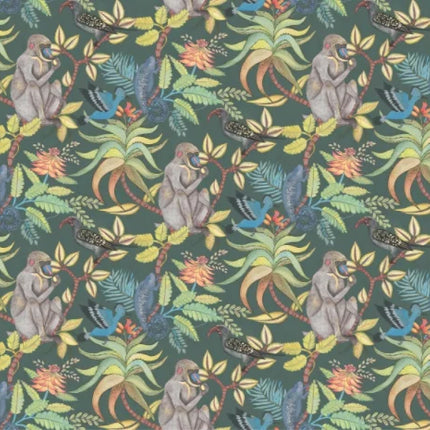 Tropical Monkey Wall Mural – Custom-Size, Multiple Finishes