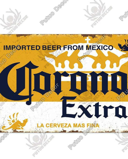 Retro Beer Sign Metal Wall Decor - Timeless Home Bar and Garage Accent