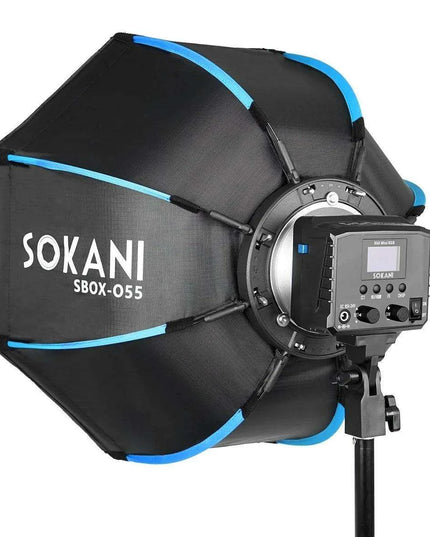 55cm Foldable Octagonal Softbox with Bowens Mount – Ideal for Sokani and Aputure LED Lights