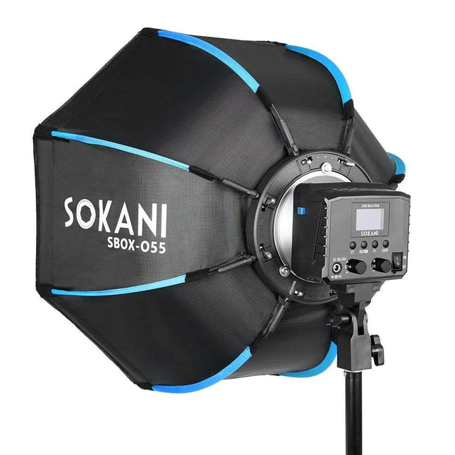 55cm Foldable Octagonal Softbox with Bowens Mount – Ideal for Sokani and Aputure LED Lights