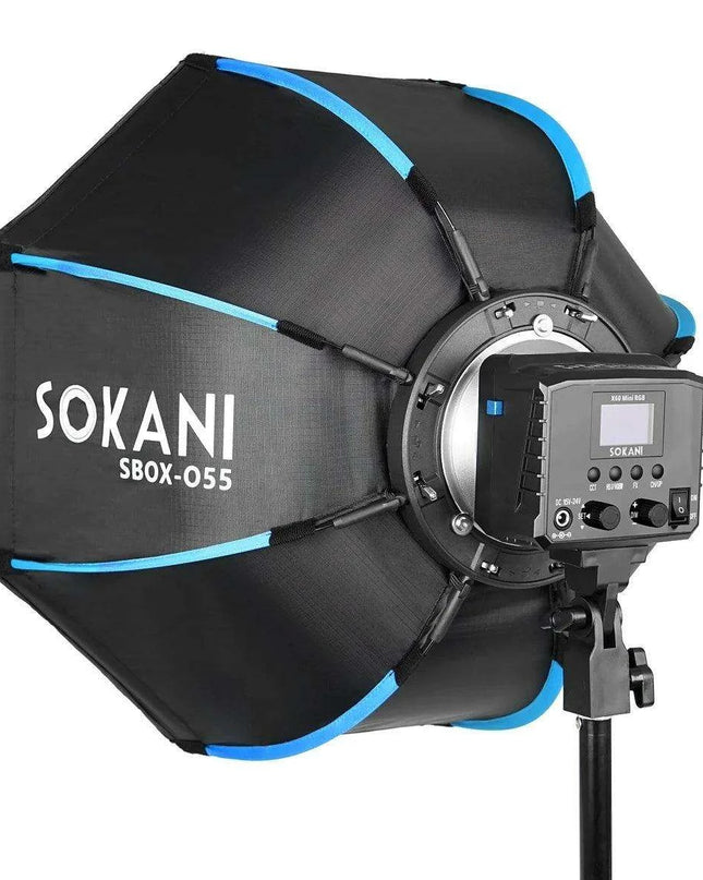 55cm Foldable Octagonal Softbox with Bowens Mount – Ideal for Sokani and Aputure LED Lights