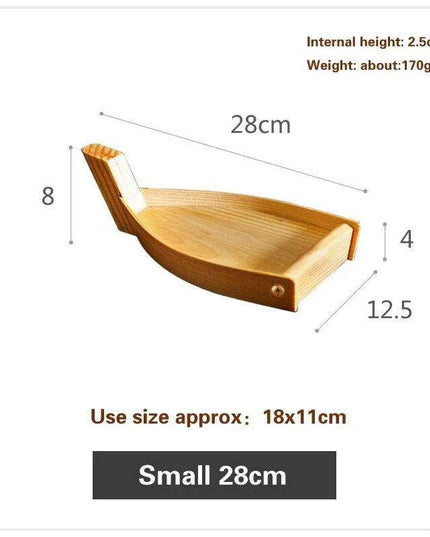 Chic Wooden Sushi Serving Tray - Artistic Dishware for Asian Culinary Experiences