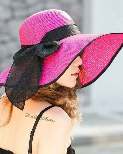 Korean-Inspired Oversized Foldable Women's Sun Hat - Ultimate 15CM Brim for Summer Getaways