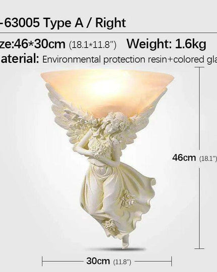 Elegant Nordic Angel LED Wall Lamp - Vintage Resin Sconce for Home Elegance